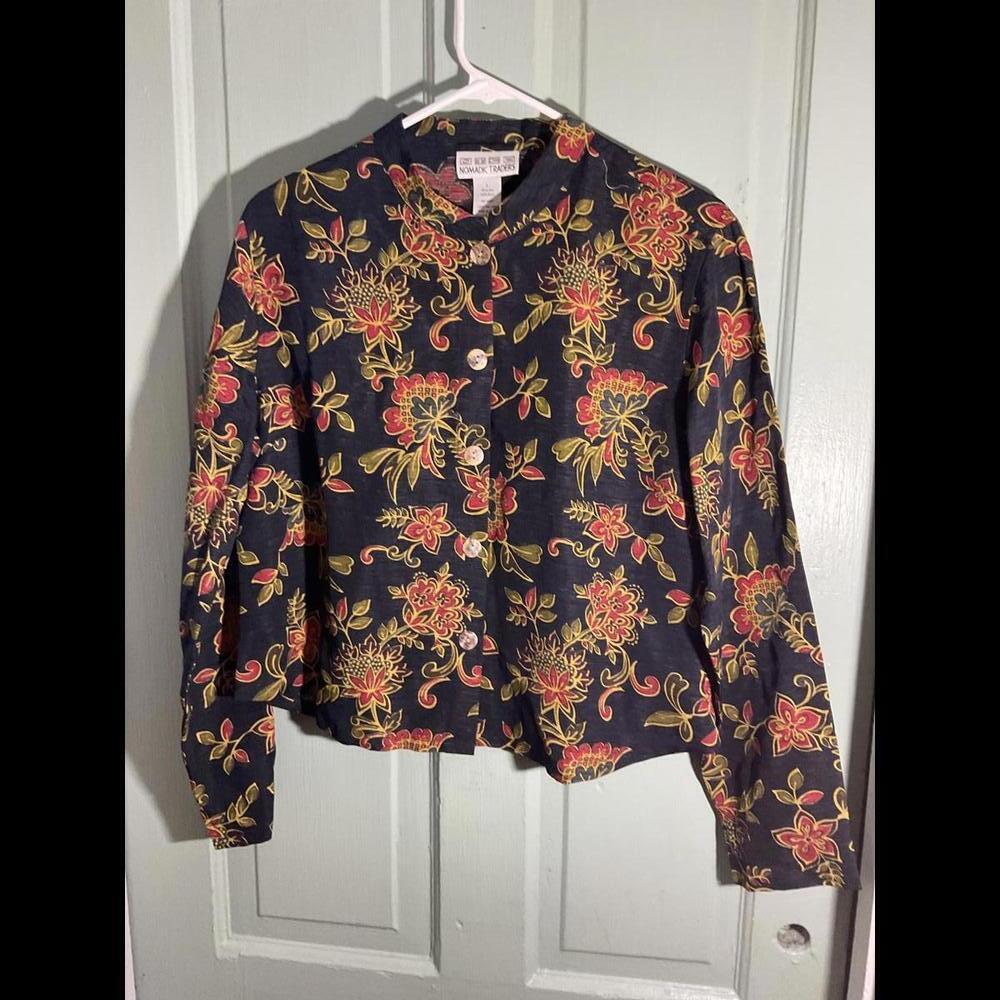 NTCO Nomadic Traders Linen/ Silk Button Up Blouse Size Large